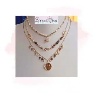 3-layered crescent necklace