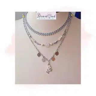 3-layered flower necklace