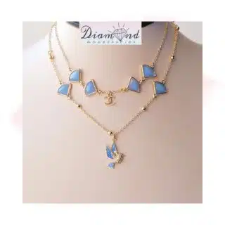 2-layered bird necklace