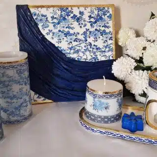 Blue blanc candle set