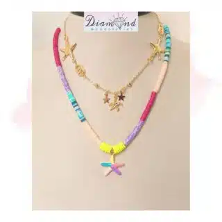 2-layered colorful necklace