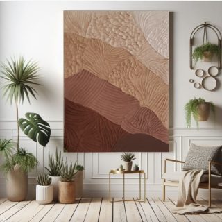 Texture painting on canvas (earth palette)