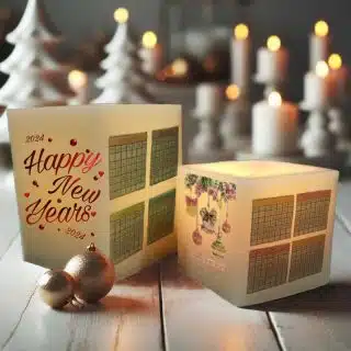 New year calendar candle
