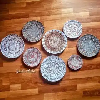 Wooden themed wall plates