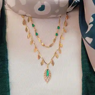 2-layered leaflet necklace