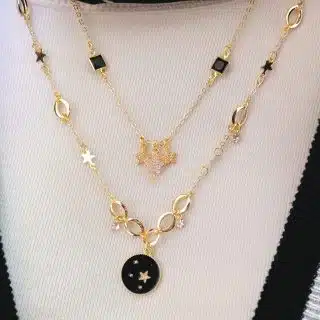 2-layered star necklace