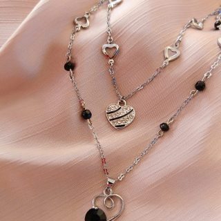 2-layerd heart necklace