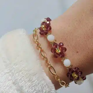 crystal daisies bracelet - pink