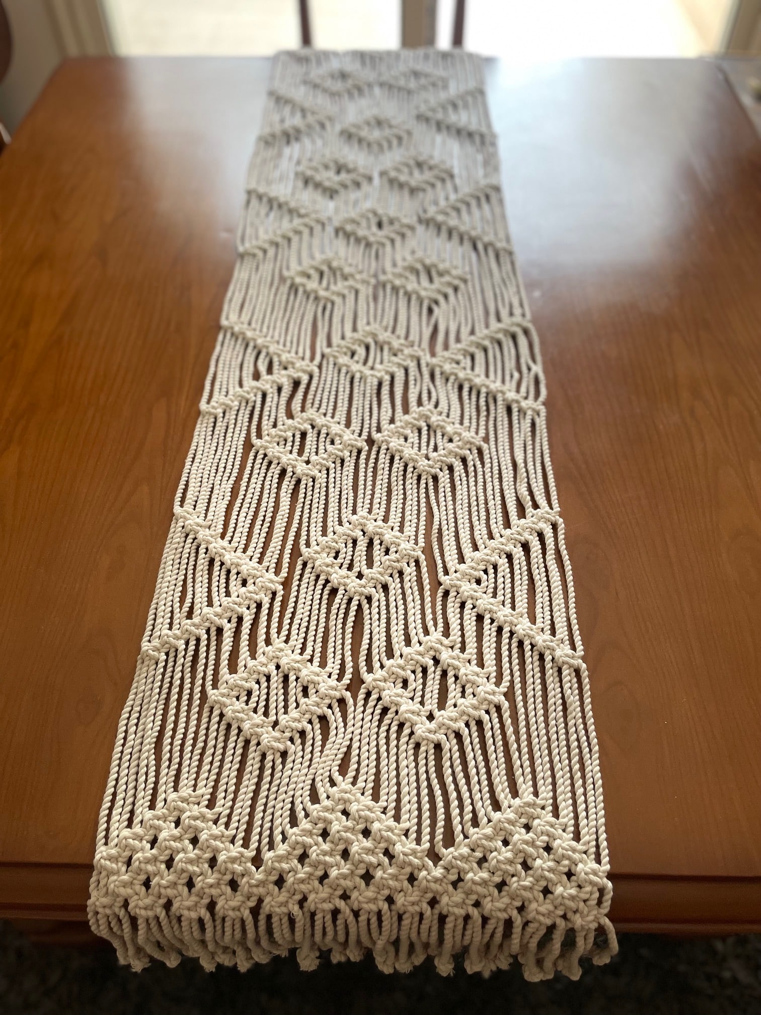 Pyramids Runner 1 Macrame Table Runner