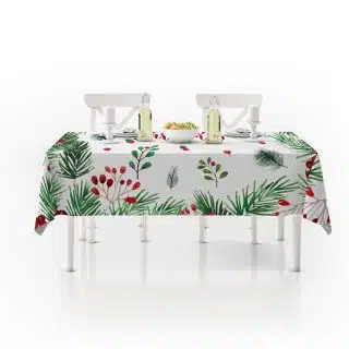 Table Cover Merry Christmas Floral 140x280