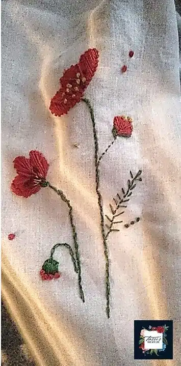 Red Poppies Linen Shawl 2 Red Poppies