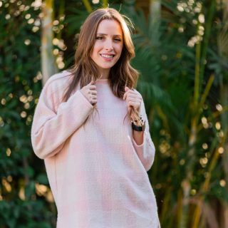 Pink White plaid set