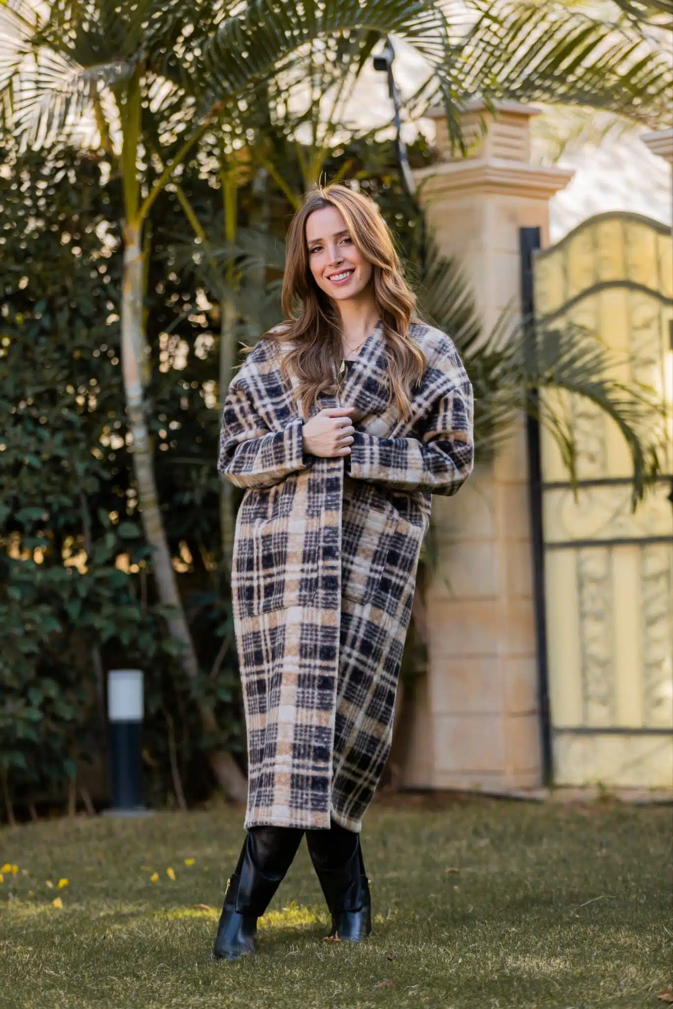 Beige black Plaid Coat 4 ResizerImage2688X40325i5 scaled