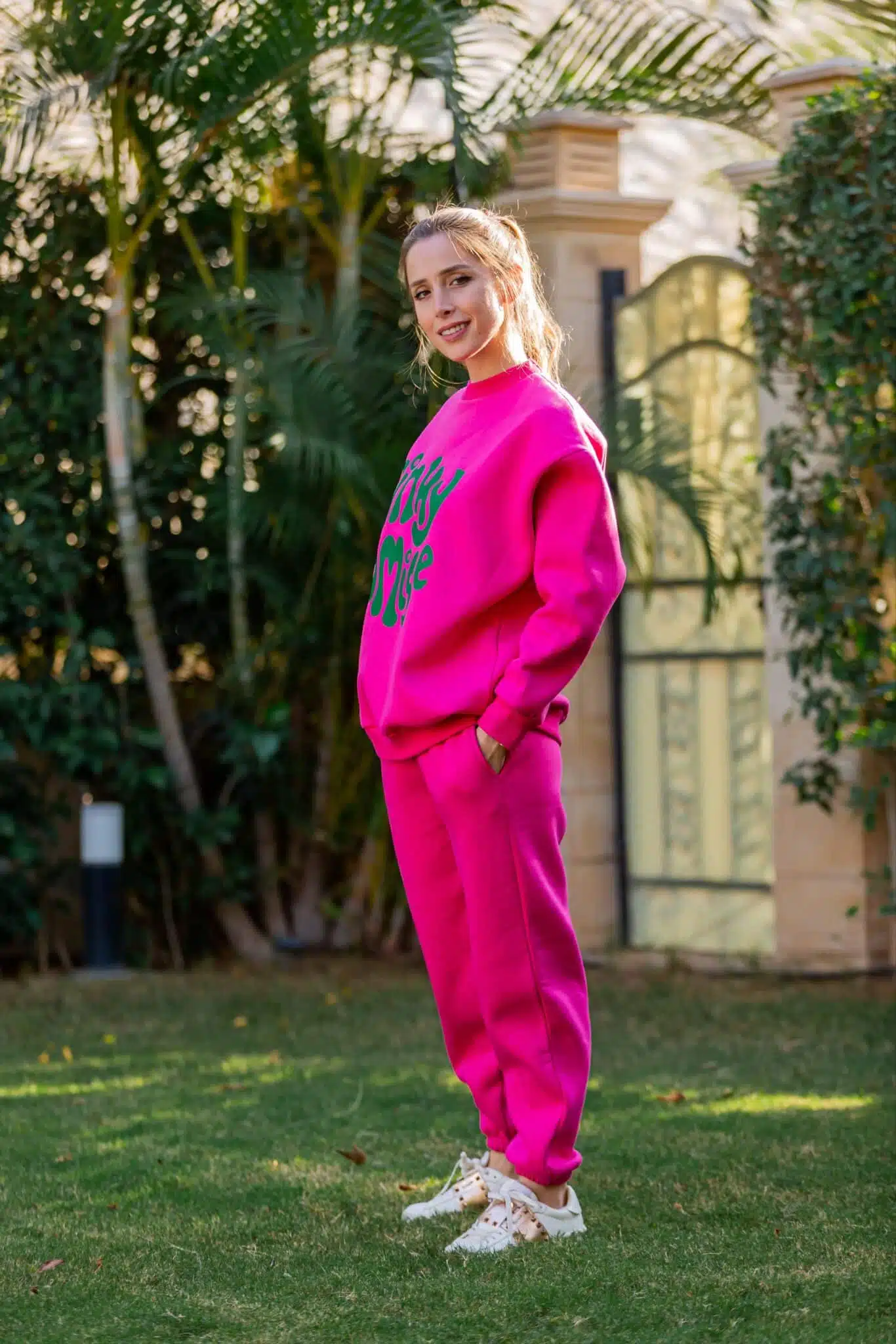Hot Pink sweatsuit with Pinky promise print 3 ResizerImage2688X4032w scaled