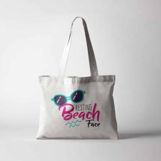 Canvas Tote Bag | Resting Beach Face