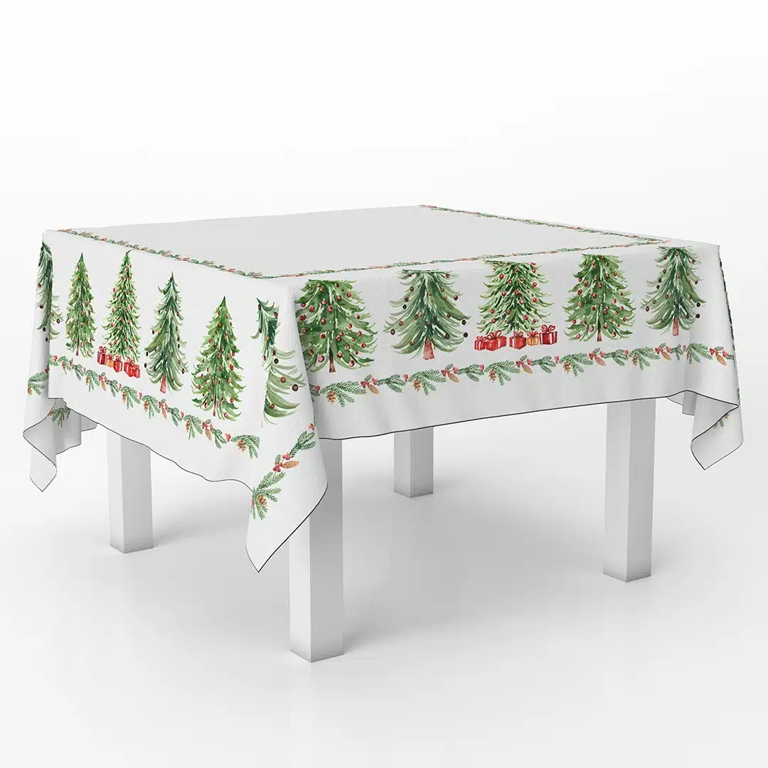 Table Cover The vintage Christmas Tree 140*140 1 Table Cover The vintage Christmas Tree 140*140