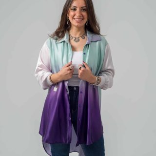 Free size gradient purple blouse