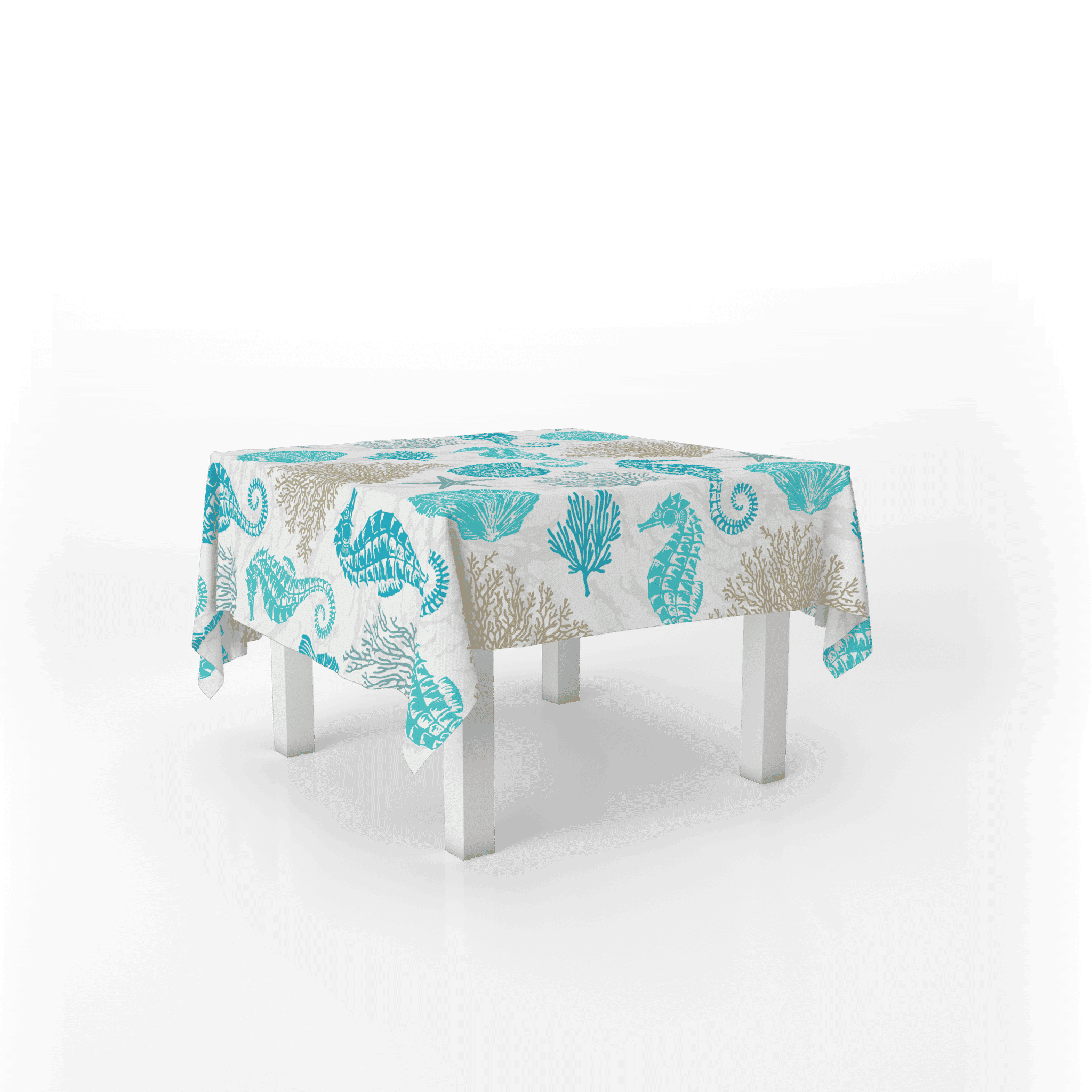 Sea Creatures Table Cover 140x140 1 Sea Creatures Table Cover 140x140