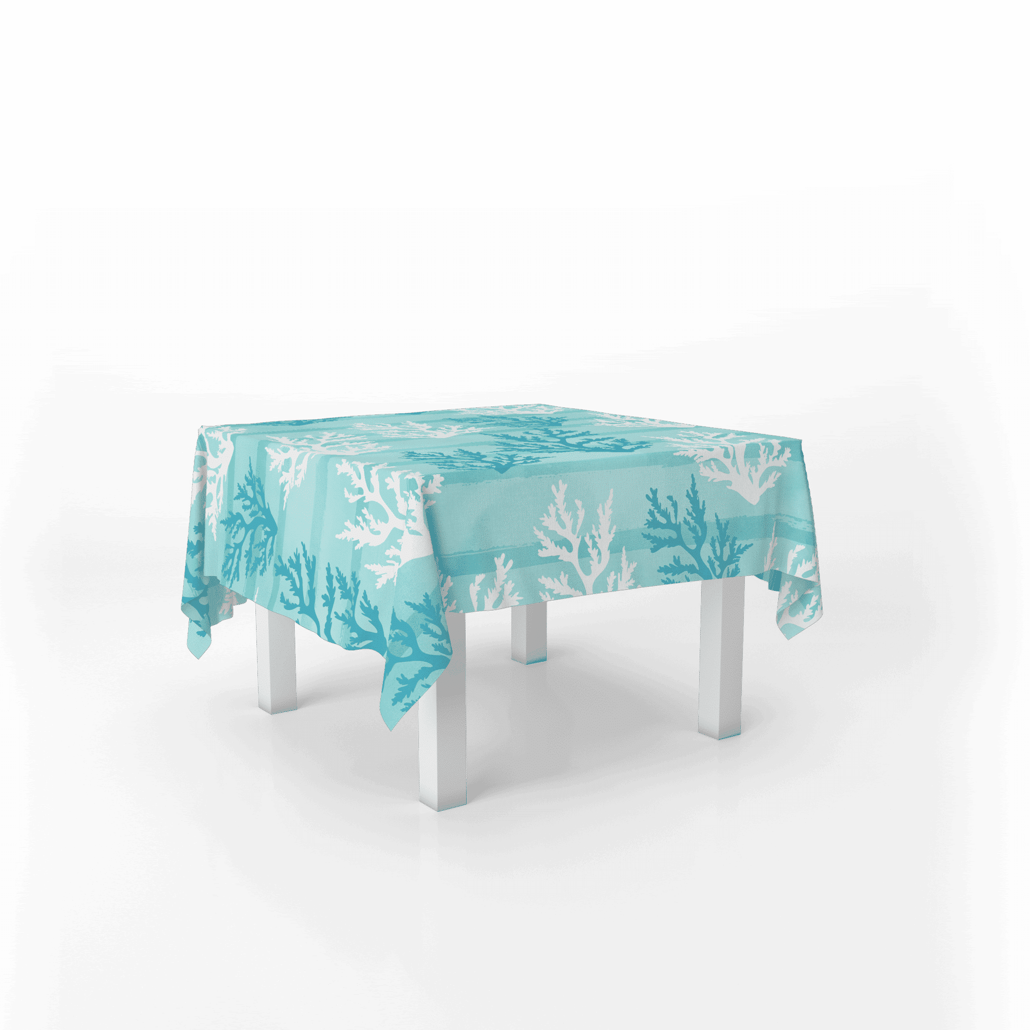 The Blue Corals table Cover 140x140 1 The Blue Corals table Cover 140x140