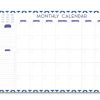 Blue Pattern undated Monthly Planner(2 years)