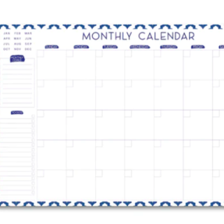 Blue Pattern undated Monthly Planner(2 years)