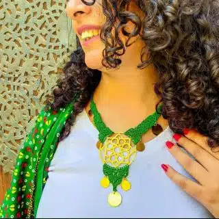 Islamic geometry micromacrame necklace