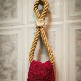 golden rope- ring towel holder with cotton rope - hanger