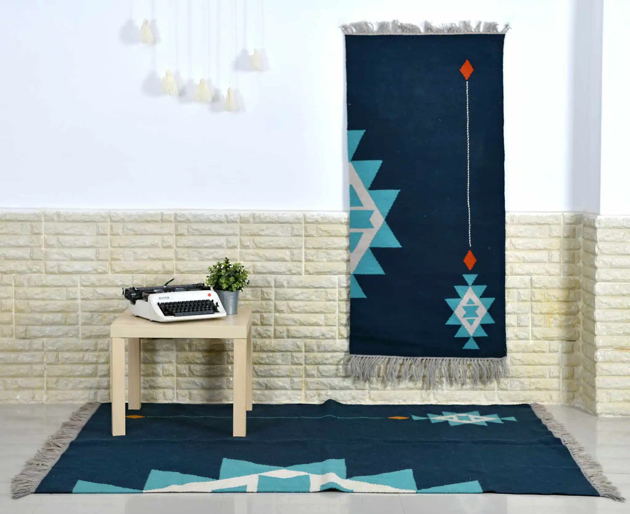 Shining Star Kilim Rug 6 ShiningStarWoolKilimCarpetGreen2 scaled