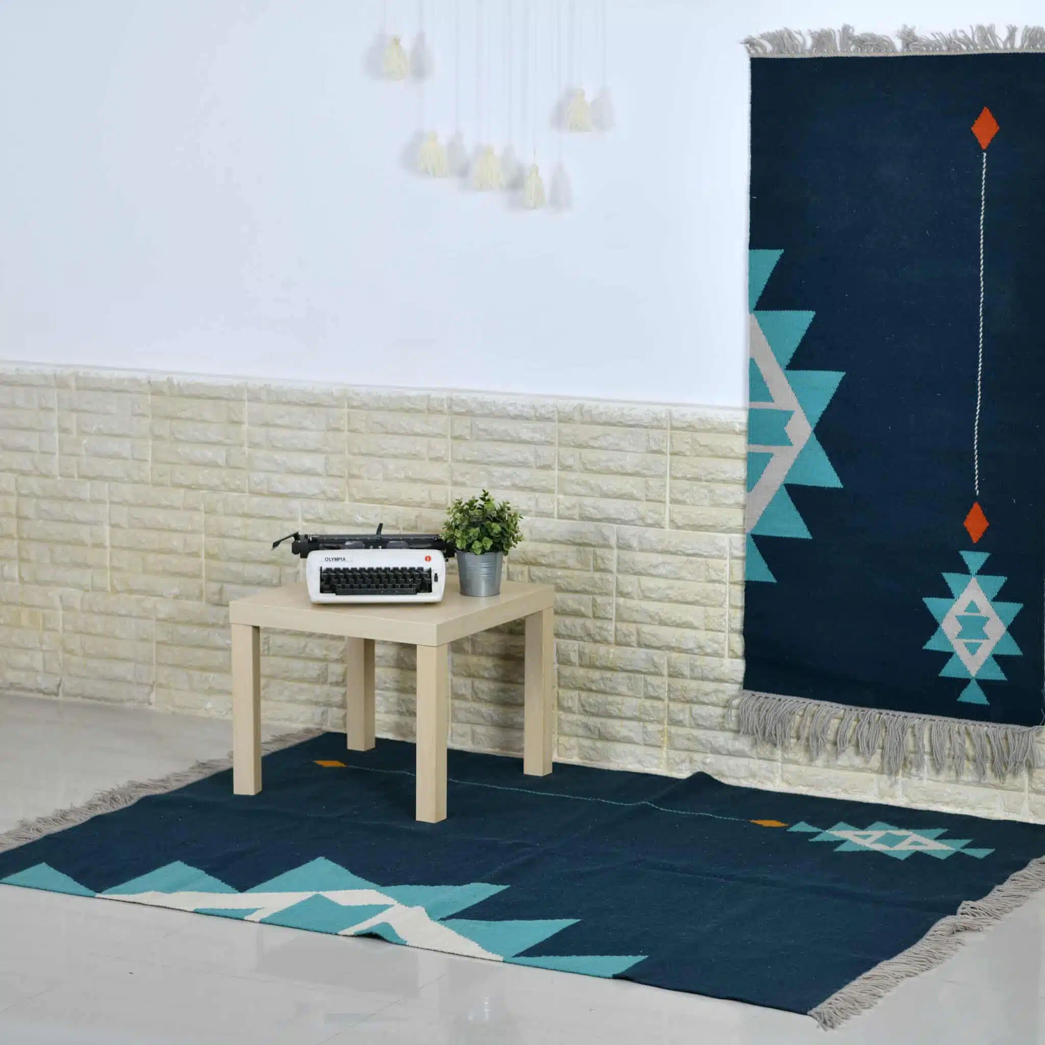 Shining Star Kilim Rug 2 ShiningStarWoolKilimCarpetGreen3 scaled