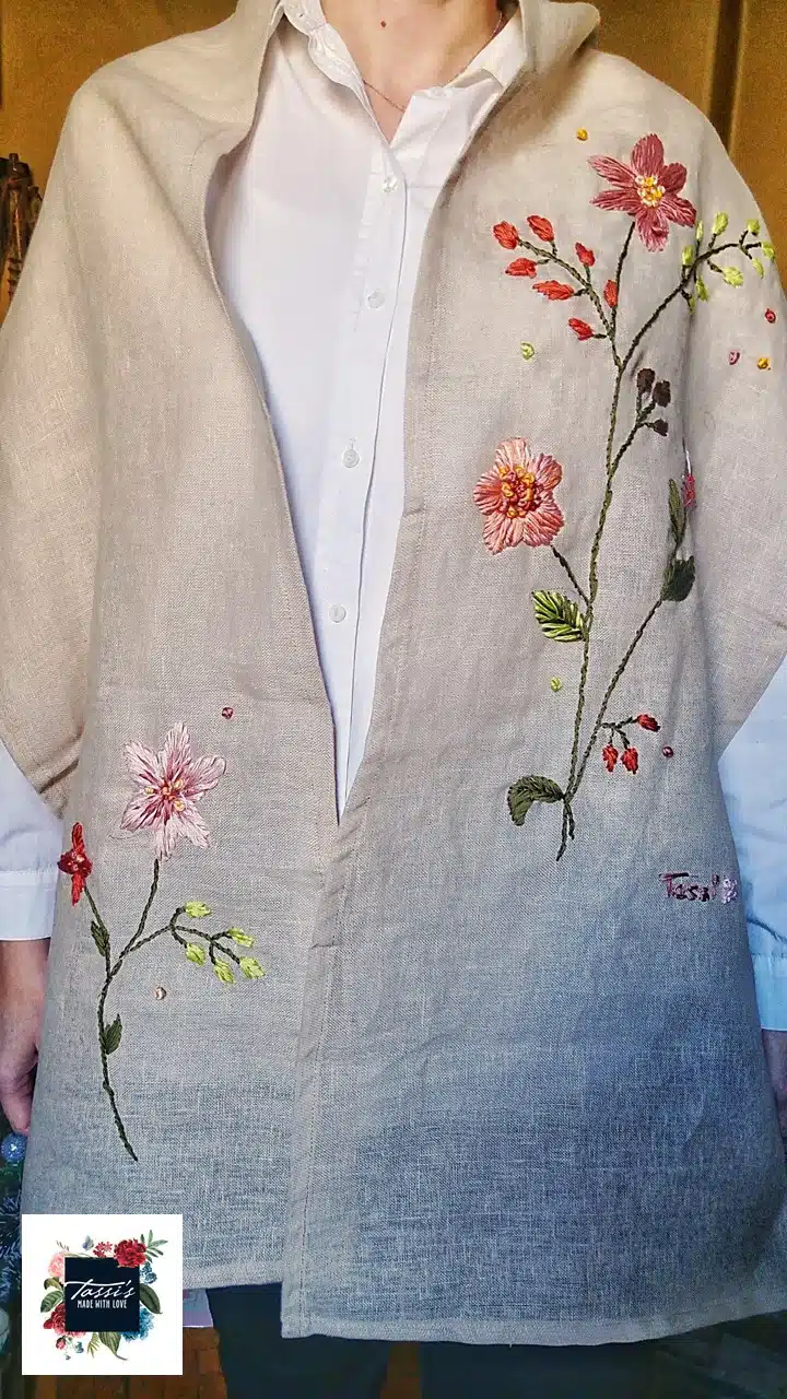 Floral Bliss Linen Shawl 2 Slide2