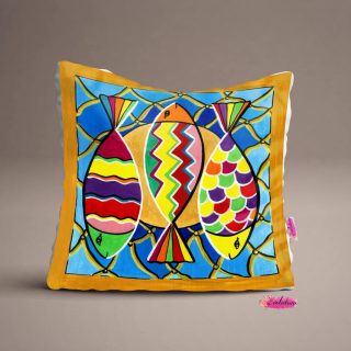 Fishes In The Net cushion السمك ف الشبك خدادية