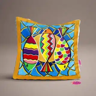 Fishes In The Net cushion السمك ف الشبك خدادية
