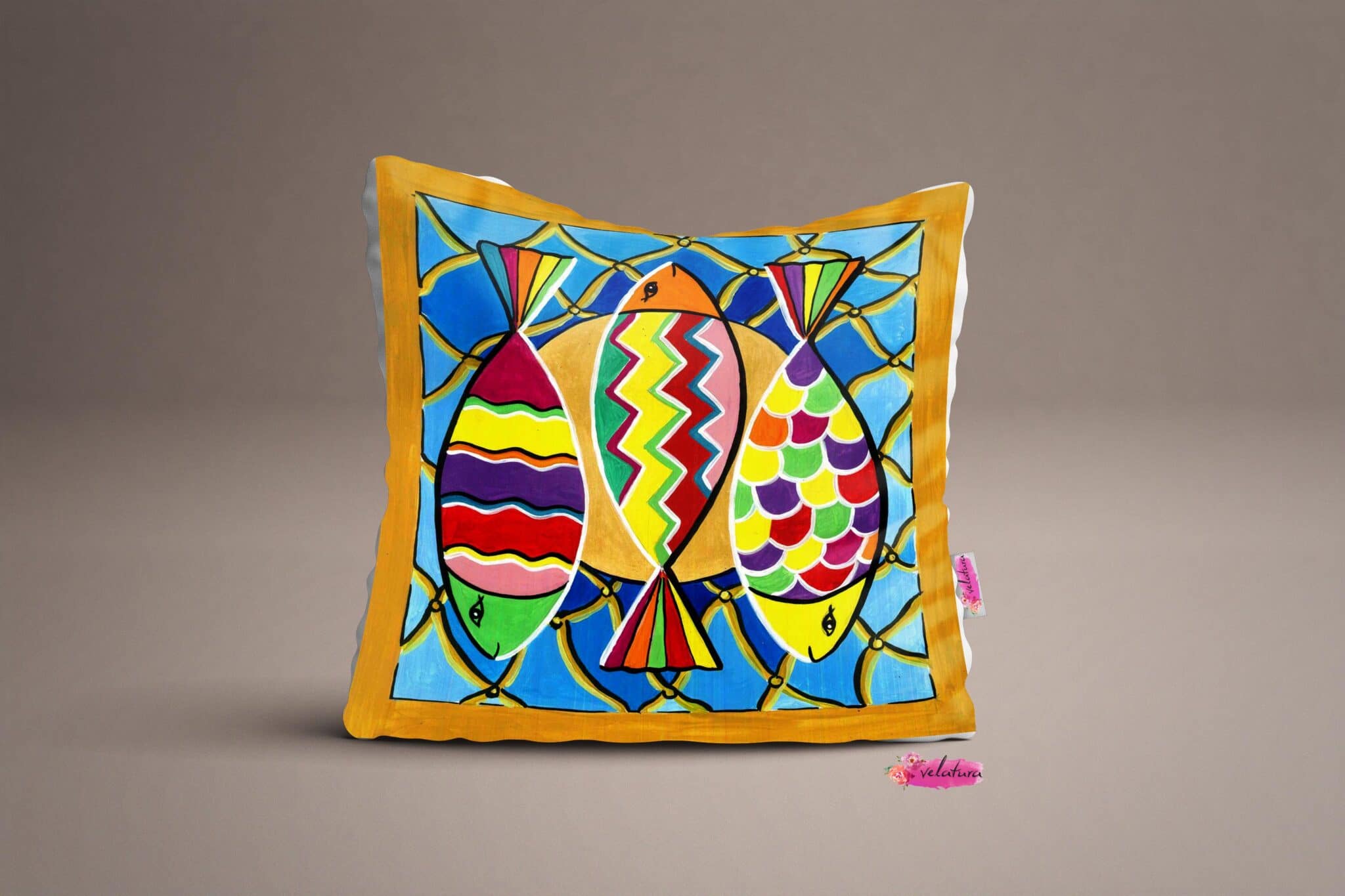 Fishes In The Net cushion السمك ف الشبك خدادية 1 Fishes In The Net cushion السمك ف الشبك خدادية