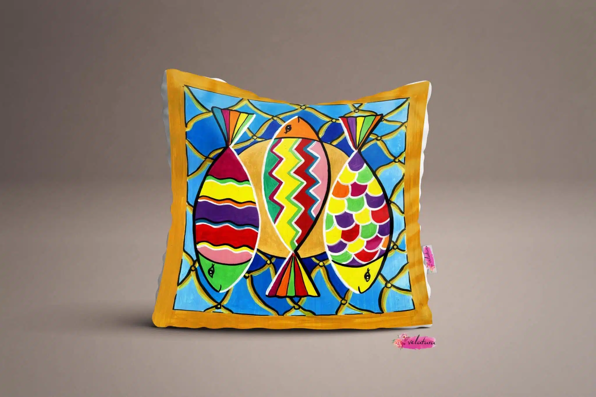 Fishes In The Net cushion السمك ف الشبك خدادية 1 Fishes In The Net cushion السمك ف الشبك خدادية