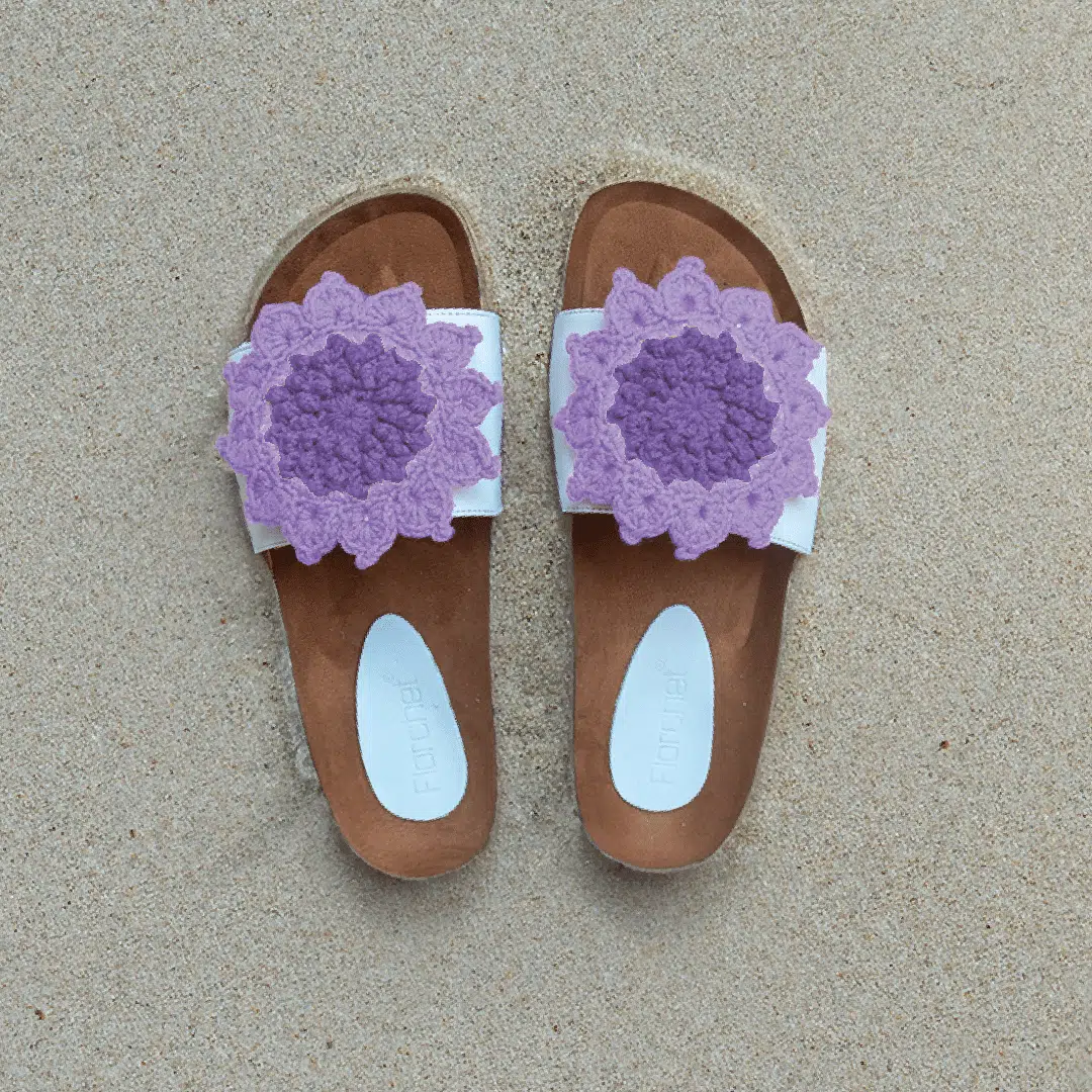 Summer Cork Sandals - Light Cream 2 SummerCorkSandals Lavender with Violet