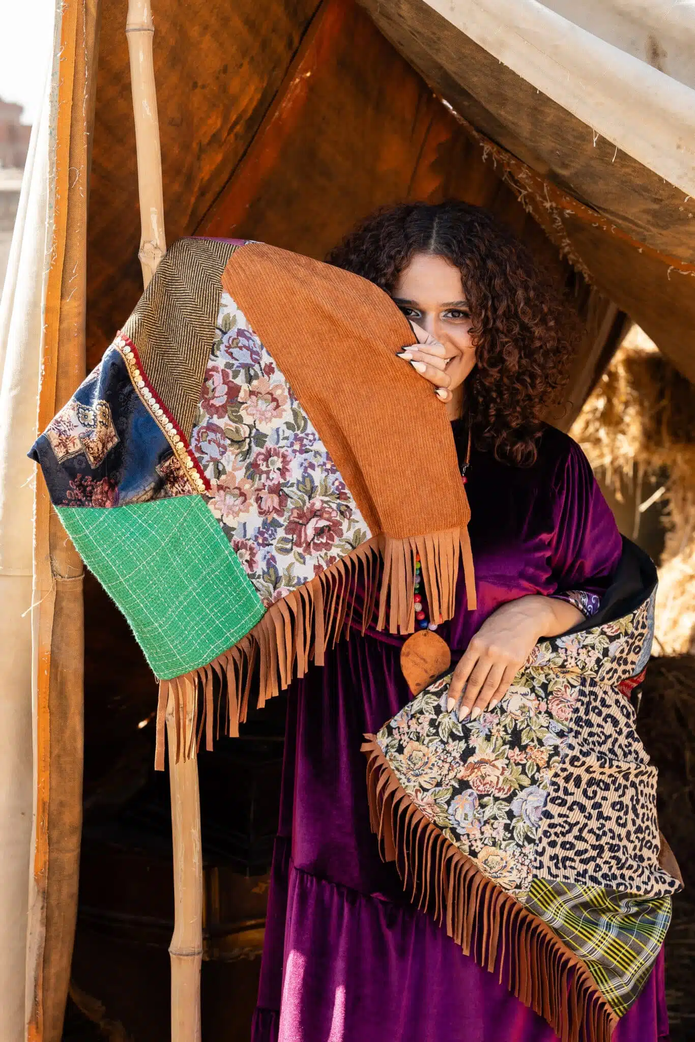 Gypsy handmade patchwork shawl 4 The Louqii Winter Collection 31 scaled