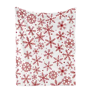 Throw Blanket Snow Flake White
