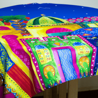 Nubian Houses square table cover