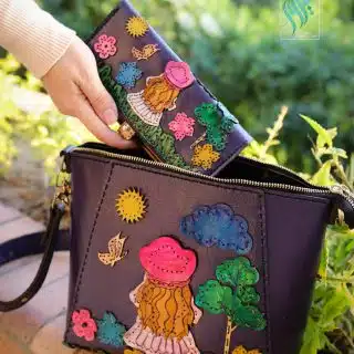 شنطه جلد طبيعي مبهجه