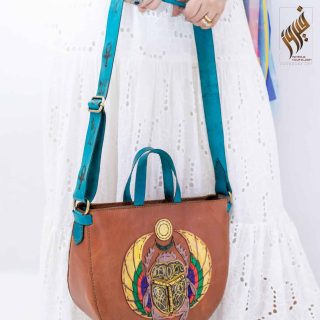 شنطه جلد طبيعي جعران