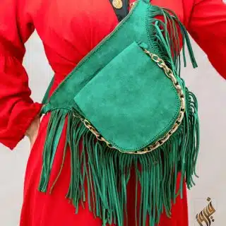 Crossbody bag with genuine leather strap