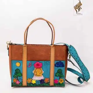 شنطه جلد طبيعي بنوته