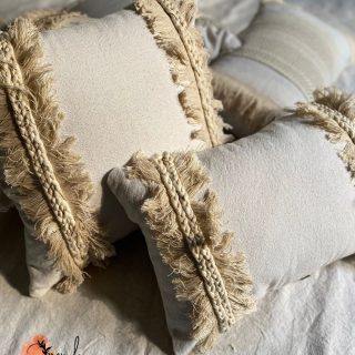 Modern macrame cushion