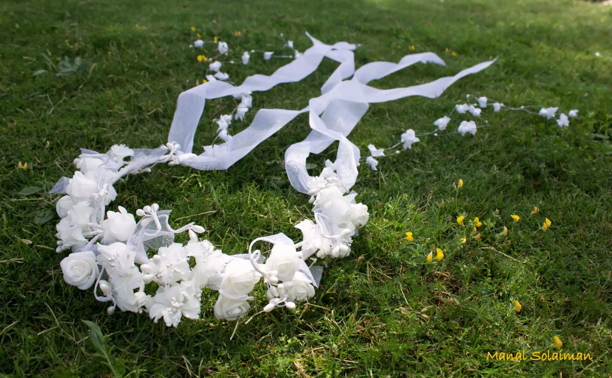 Bridal flowers head piece 2 Wedding head piece scaled