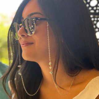 Silver Sunglasses Cords with Sea Shades Stones