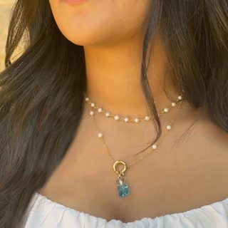 Layered Pearls and Gummy Bear Necklace Set