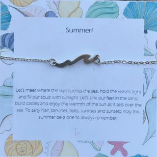 Sea Wave Silver Anklet