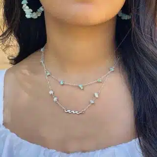 Shades of Sea Silver Layered Necklaces