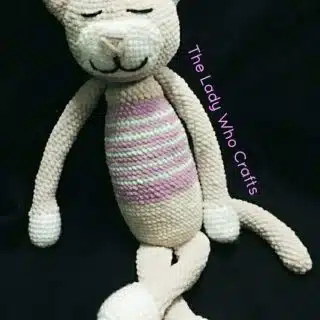 Sleeping cat crochet velvet toy ..