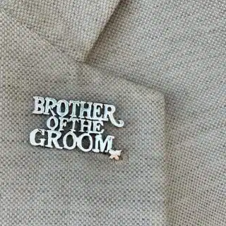Brother of the Groom Silver Pin